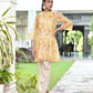 Vaasva Women's Lemon Yellow Organza Digital Printed Cord Set - Swadesiicart