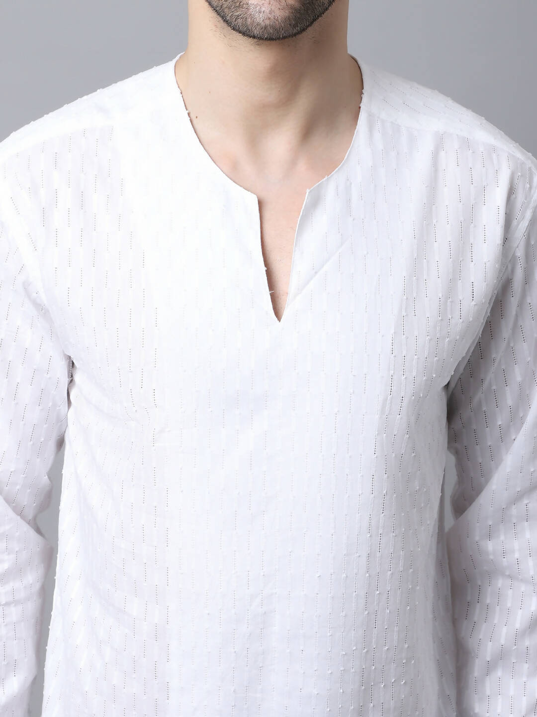 Even Apparels White Pure Cotton Embroided Men's Kurta (STR078) | Swadesiicart
