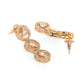 3 Tier Round Diamond and Kundan Earrings (Gold) - Ruby Raang - Swadesiicart