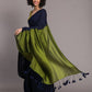 Suta Blue Green Colourblocked Cotton Blend Saree | Swadesiicart