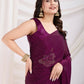 Purple Rangoli Silk Diamond Work Ready To Wear Saree - Tamana | Swadesiicart