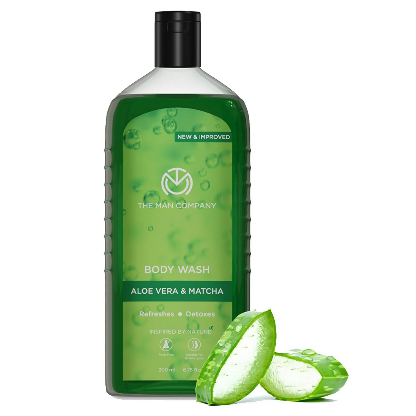 The Man Company Aloe Vera & Matcha Body Wash For Glowing & Smooth Skin Enriched With Green Tea & Moringa Leaf Extract | Swadesiicart
