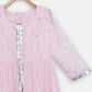 Ahalyaa Pink Crepe Front Slit Girl's Kurta | Swadesiicart