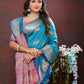 Lorenvalley Fashion Rama Soft Silk Woven Design Zari Weaving Saree - Swadesiicart