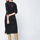 Aniyah Cotton Block Printed Black Color Straight Kurta (AN-123K)