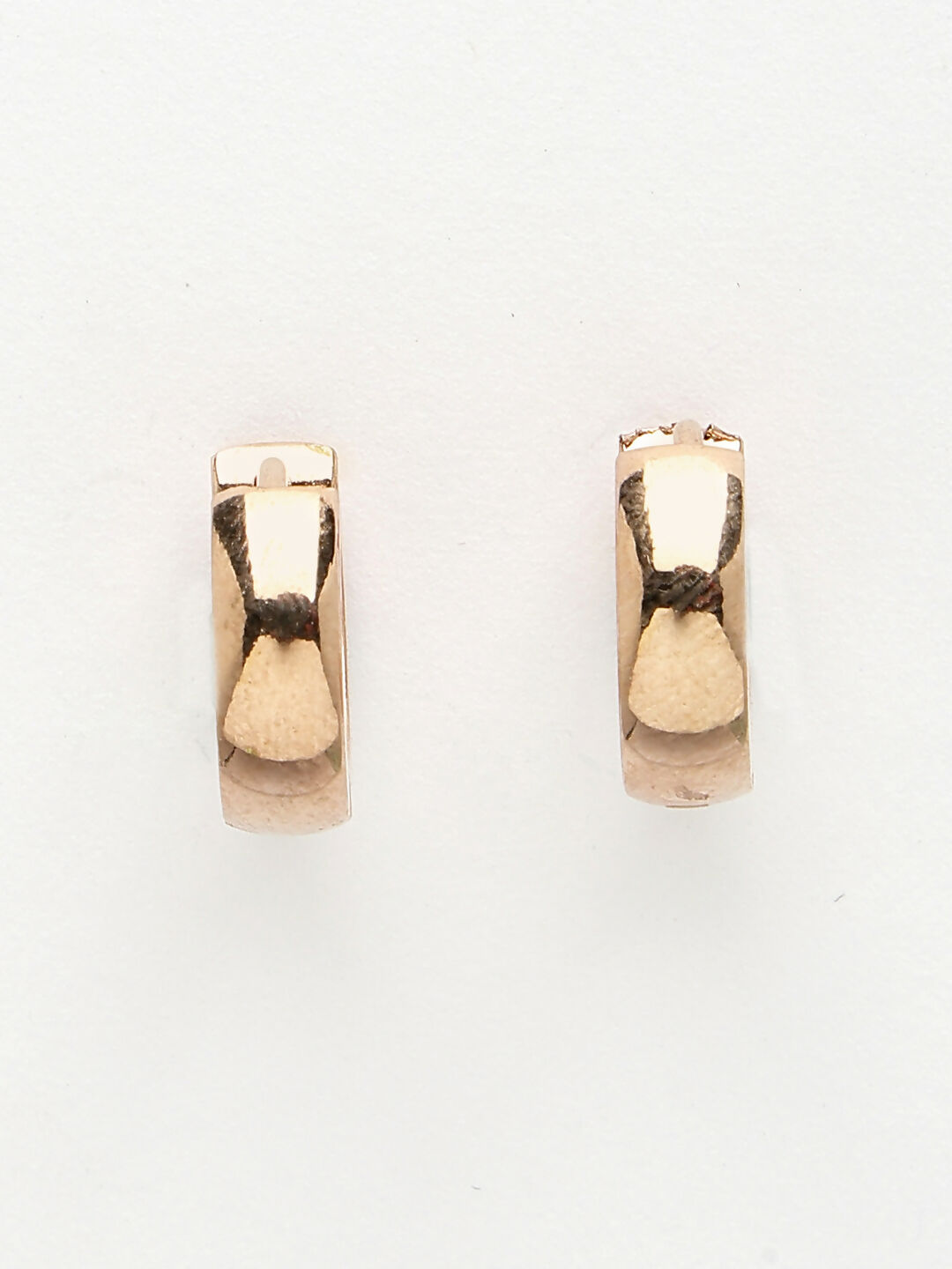 NVR Men's Rose Gold Stainless Steel Hoop Earrings - Swadesiicart