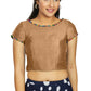 Aastha Fashion Women's Beige Art Silk Designer Party Wear Readymade Blouse