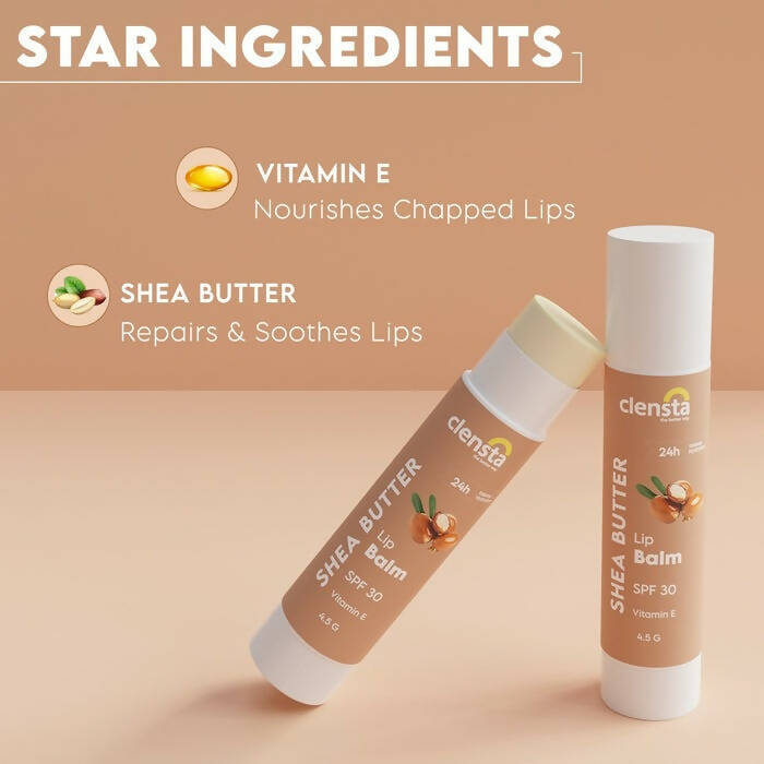 Clensta Shea Butter Lip Balm to Repair & Moisturize Chapped Lips - Swadesiicart