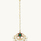 Nuyug 22K Gold-Plated Green Stone & Kundan Studded with Pearl Drop Maang Tikka Head Jewellery | Swadesiicart