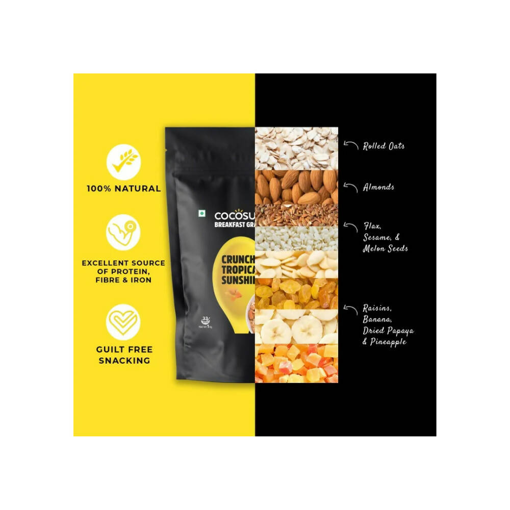 Cocosutra Crunchy Tropical Sunshine Breakfast Granola - Swadesiicart