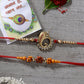 NVR Men Set of 2 Gold-Toned Ganesha Stone-Studded Rakhi With Roli Chawal | Swadesiicart