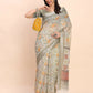 Shree Shyam Fashion Linen Cotton White Saree