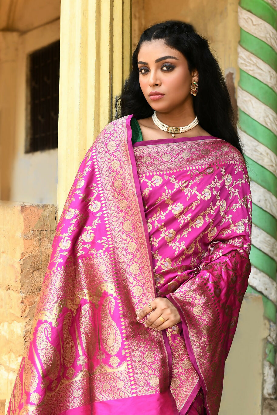 Joban Fashion Pink Soft Pure Handloom Banarasi Silk Saree | Swadesiicart