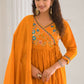 Ethnic Festive Wear Viscose Chanderi orange Stitched Suit With Dupatta - Tanisha | Swadesiicart