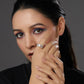 Daimonds and Square Solitaire Ring- Ruby Raang | Swadesiicart