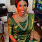 DEIANA'S Beautiful Designer Golden zari Soft Lichi Silk Saree - Green - Swadesiicart