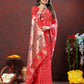 Lorenvalley Fashion Red Soft Paithani Silk Woven Design Copper Zari Meenakari Weaving Saree - Swadesiicart