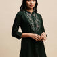 Dark Green Rayon Embroidered Top - Tarini - Swadesiicart