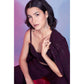 Maroon Georgette Sequence With Thread Designer Co-Ord Set - Flory - Swadesiicart