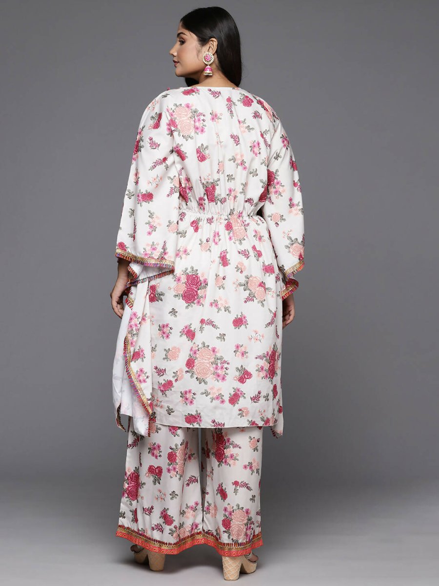 Ahalyaa Women's Traditional Wear Co-ords - Beige - Swadesiicart