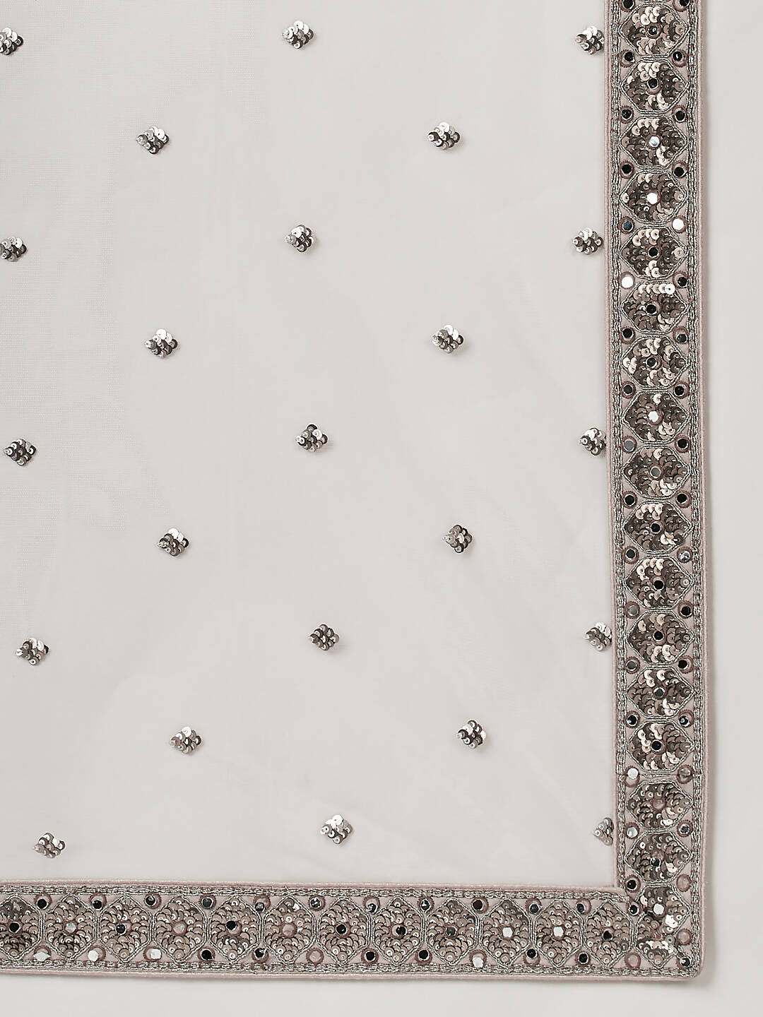 House of Panchhi Beige - Net Mirror & Sequins Embroiderey Lehenga choli | Swadesiicart