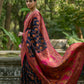 Vishnu Weaves Women's Navy-Blue Pashmina Silk Thread Woven Saree with Blouse - Swadesiicart