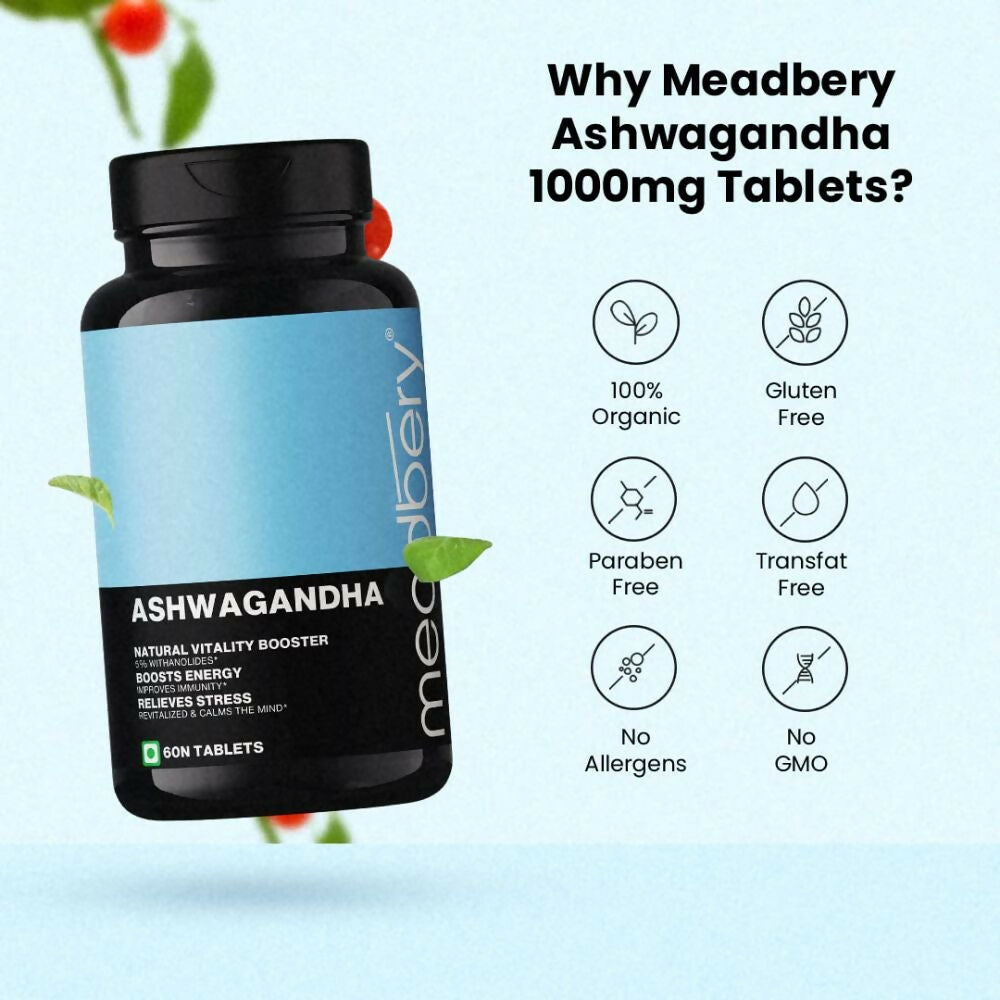 Meadbery Ashwagandha Tablets - Swadesiicart