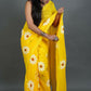 Exclusive Collection Yellow Pure Cotton Saree With Sunflower Design - Swadesiicart