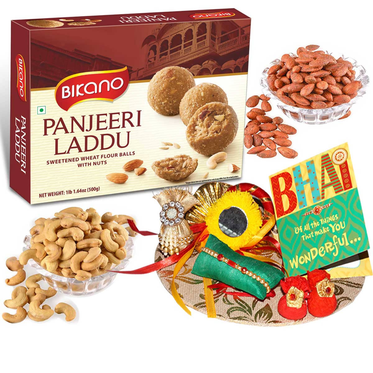 Bikano Panjeeri Laddoo and Dryfruits Rakhi Gifts | Swadesiicart