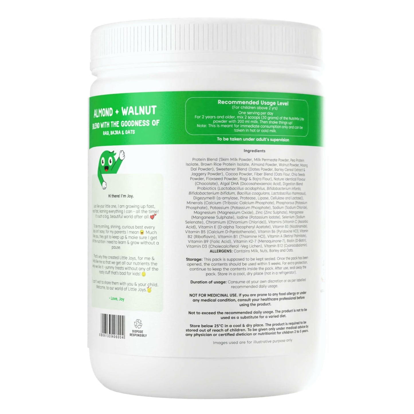 Little Joys Nutrimix Lite Powder for Young Kids (2-6 Years) - Chocolate Flavour - Swadesiicart