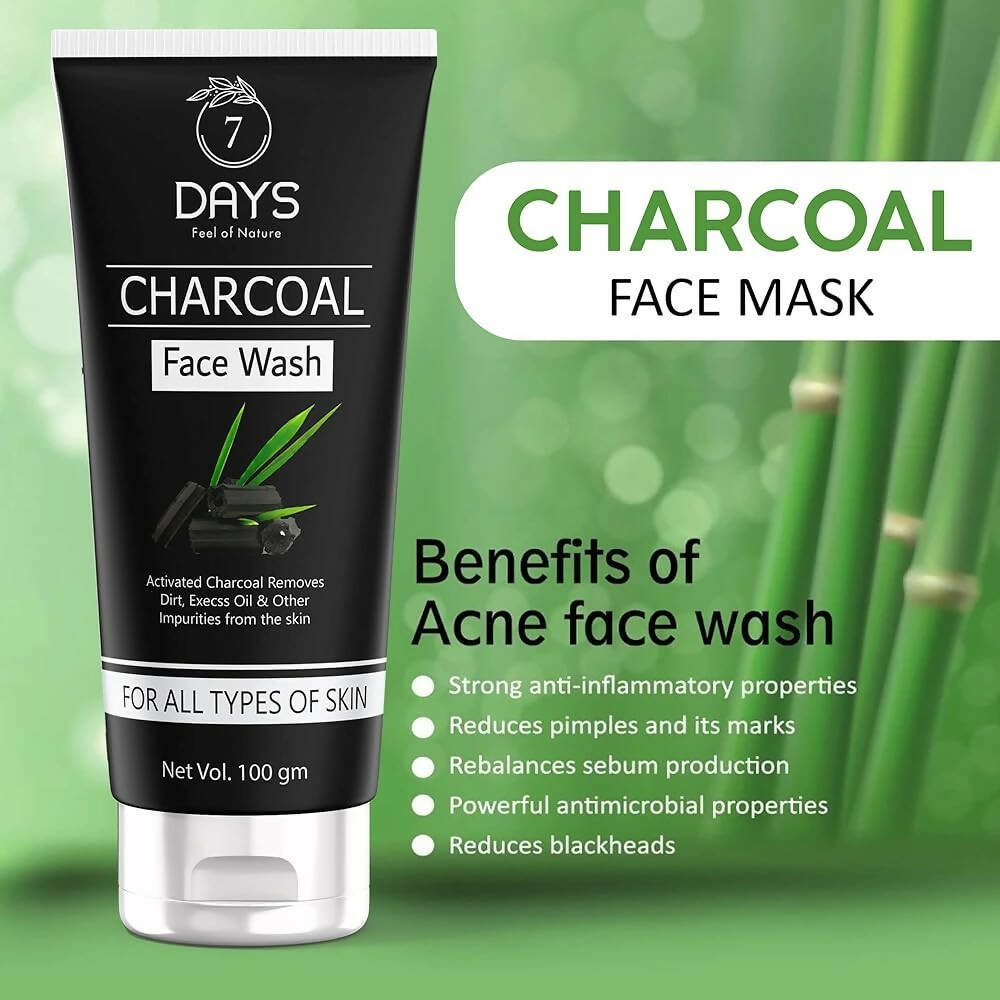 7 Days Activated Charcoal Face Wash - Swadesiicart