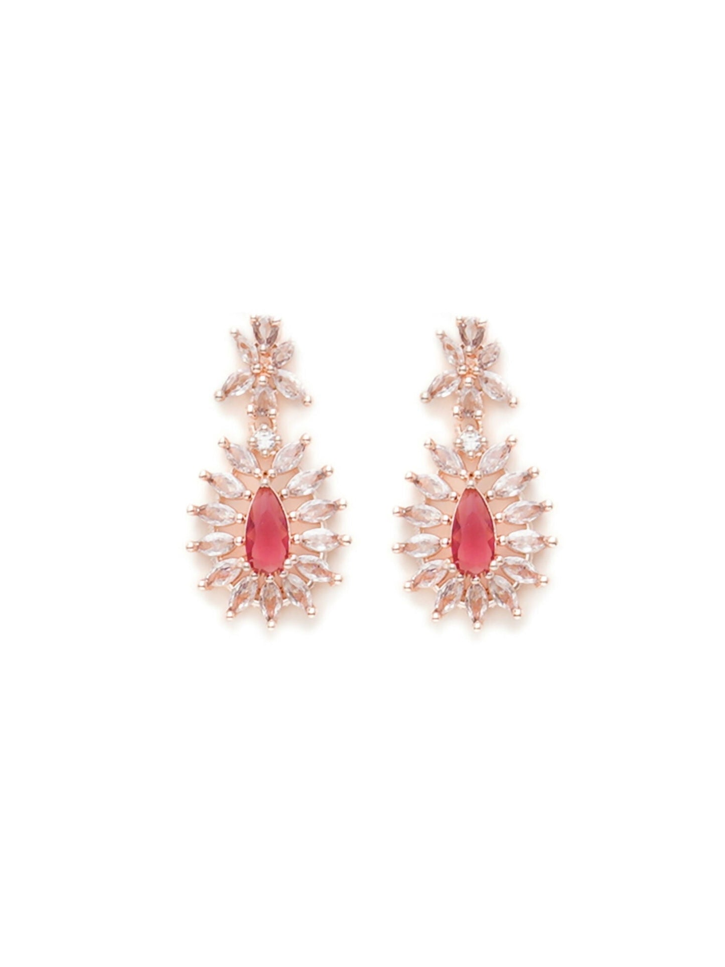 Long kundan earring (Red) - Ruby Raang - Ruby Raang Studio
