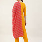FIORRA Women's Yellow Poly Crepe Straight Kurta Pant With Dupatta - Swadesiicart