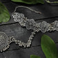 Mominos Fashion Kamal Johar Oxidised Silver-Plated Floral Design Bracelet
