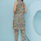 Joban Fashion Floral Co Ord Set With Embellished Sling Bag - Multi - Swadesiicart