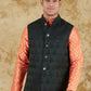 Bluesaanchi Men's Jacquard Orange Waistcoat | Swadesiicart