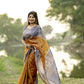 Vishnu Weaves Women's Mustard Soft Tussar Silk Saree with Blouse - Swadesiicart