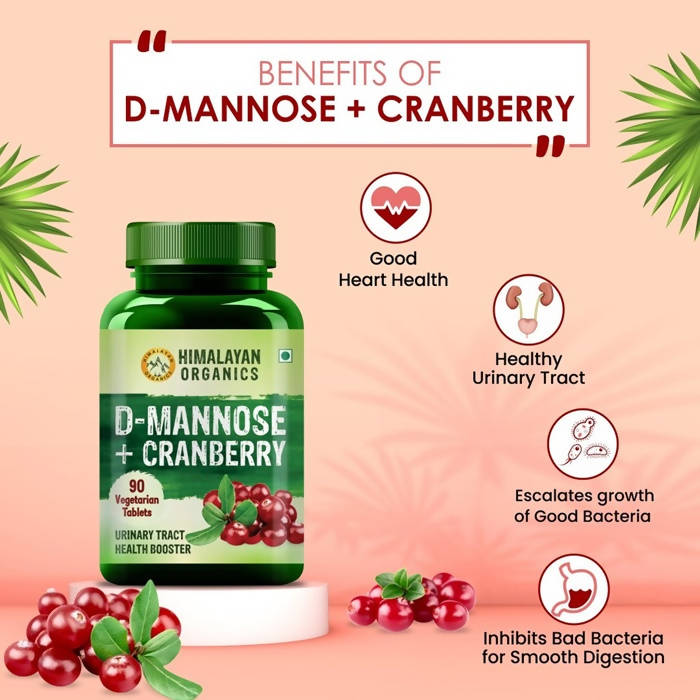 Himalayan Organics D-Mannose + Cranberry Vegetarian Capsules | Swadesiicart