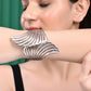 VOJ Pack of 3 Bracelet - Gold, Silver and Black Tonned Kada Bracelet. - Swadesiicart