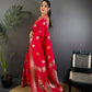 Joban Fashion Banarasi Pink Woven Soft Silk Saree | Swadesiicart