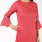 Aniyah Cotton Criss Cross Bell Sleeves Peach Straight Kurta (AN-142K) - Swadesiicart