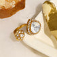 Kundan Gold Plated Hexagon and Pear Ring - Ruby Raang | Swadesiicart