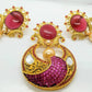 Pink Matt Finish Pendant Set | Swadesiicart