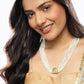 Gold-Toned White Brass Gold-Polished Necklace - Ruby Raang | Swadesiicart