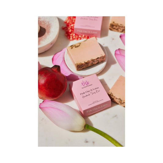 The Herb Boutique Pink Clay and Lotus Sugar Soap Bar - Swadesiicart