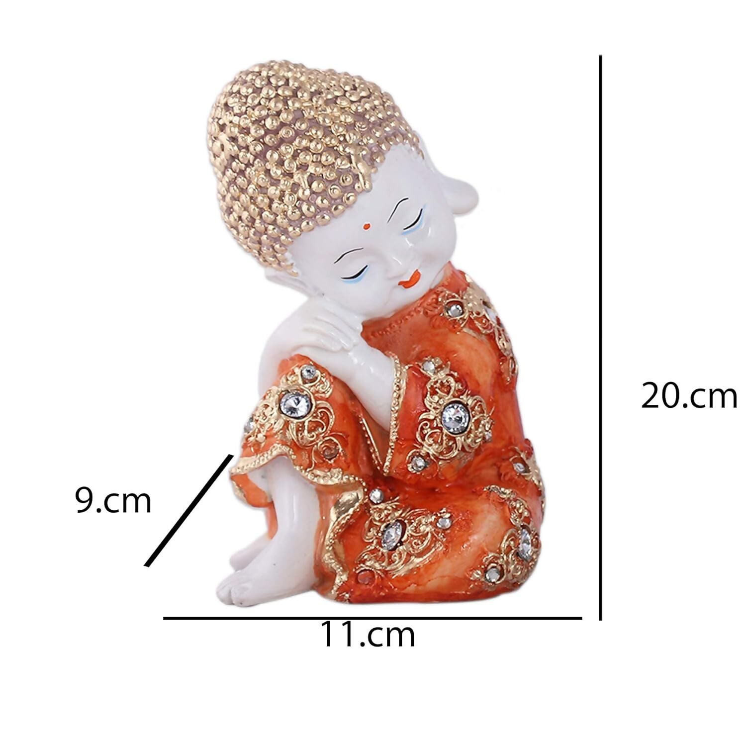 Mariner's Creation Resin Marble Baby Buddha Statue - Swadesiicart