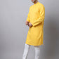 Even Apparels Yellow Pure Cotton Men's Kurta With Side Placket | Swadesiicart