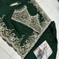 Anaita Green Real Premium Silk Stitched Shrug Suit with Embroidery Work