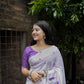 Lavender Poly Georgette Tie and Dye Saree with Unstitched Blouse - Hiral Fashion | Swadesiicart