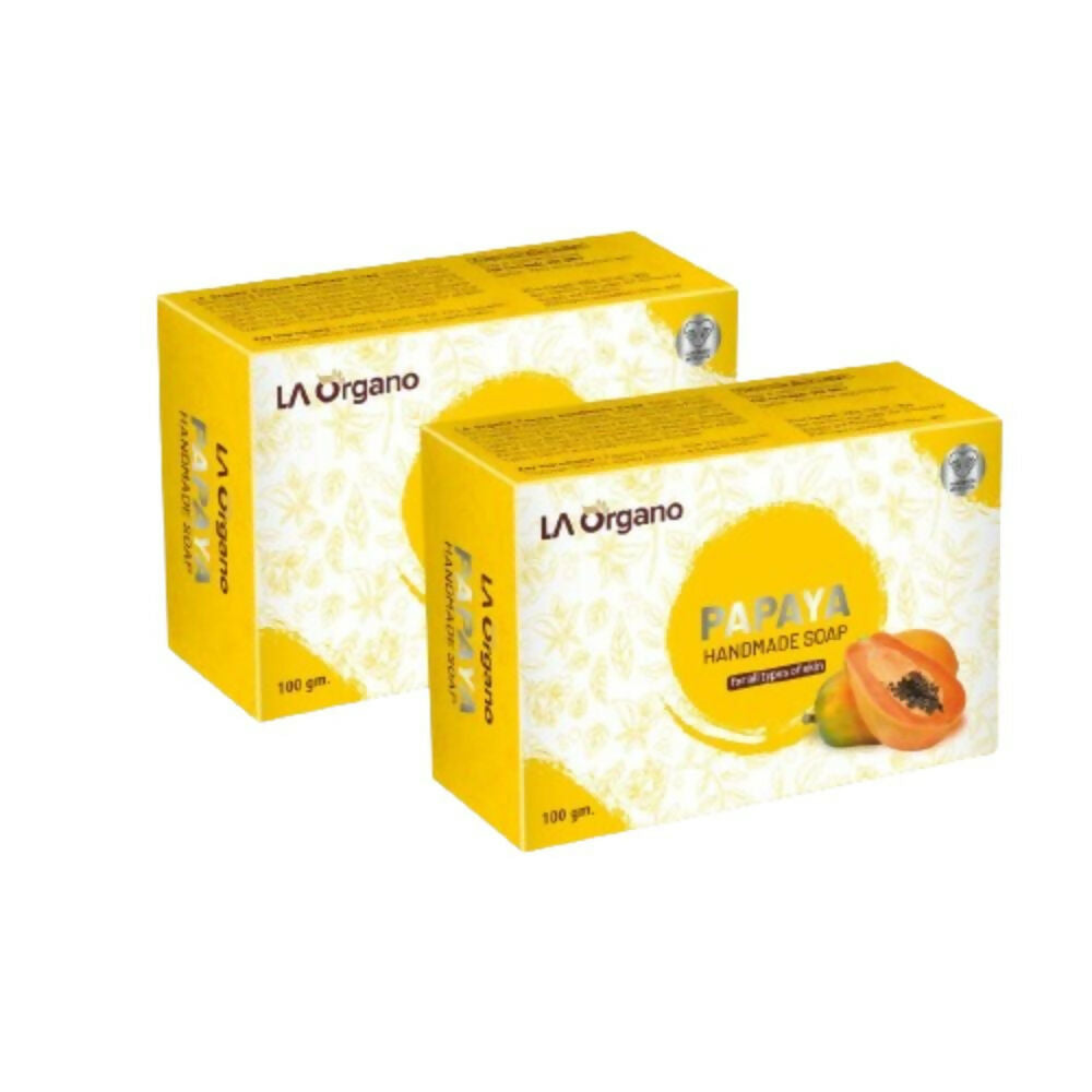 LA Organo Papaya Handmade Natural Bath Soap | Swadesiicart